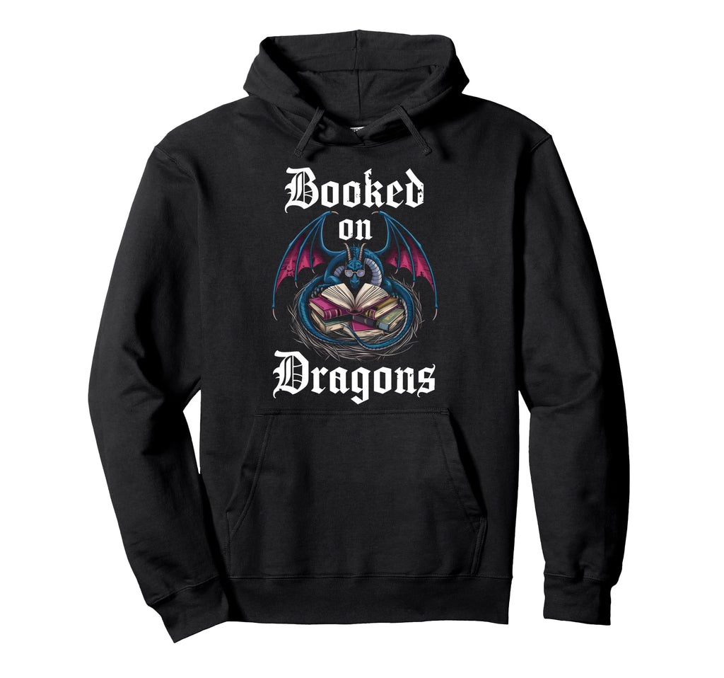 Dragon Books Nerds Reading Writer Hoodie - Custom Art Print Men Women - T-Shirt, Sweatshirt, Hoodie
