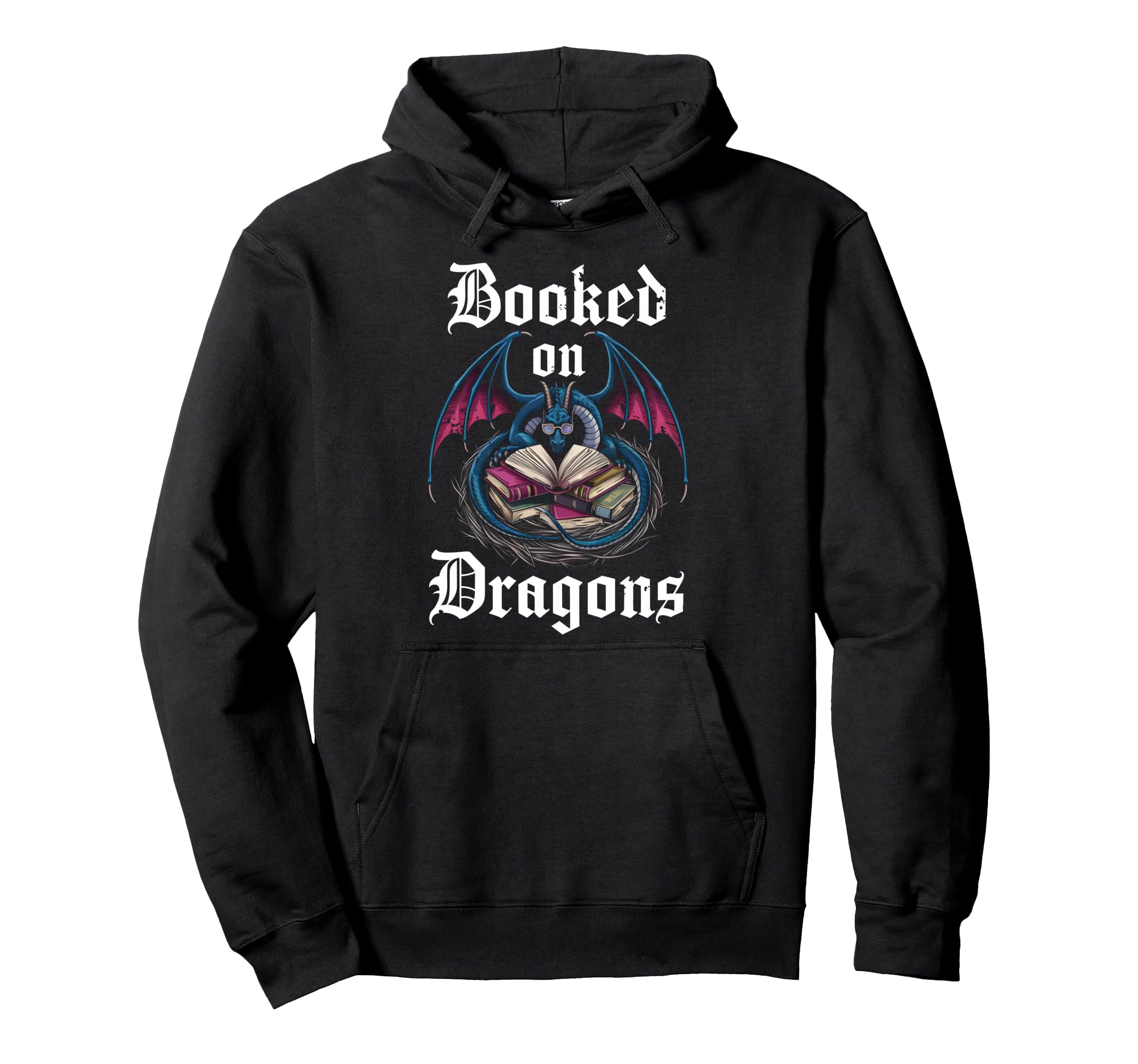 Dragon Books Nerds Reading Writer Hoodie - Custom Art Print Men Women - T-Shirt, Sweatshirt, Hoodie