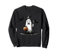 Boo Sheet Ghost Drinking Coffee Sweatshirt - Custom Art Print for Adults - T-Shirt, Sweatshirt, Hoodie