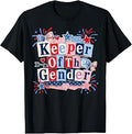 Keeper of The Gender 4th of July Bow Gender Reveal Party T-Shirt Unisex T-shirt, Sweatshirt, Hoodie, Long Sleeve Tee - T-Shirt, Sweatshirt, Hoodie