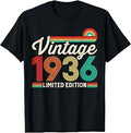 90 Years Old Vintage 1936 Limited Edition 90th Birthday T-Shirt Unisex T-shirt, Sweatshirt, Hoodie, Long Sleeve Tee - T-Shirt, Sweatshirt, Hoodie
