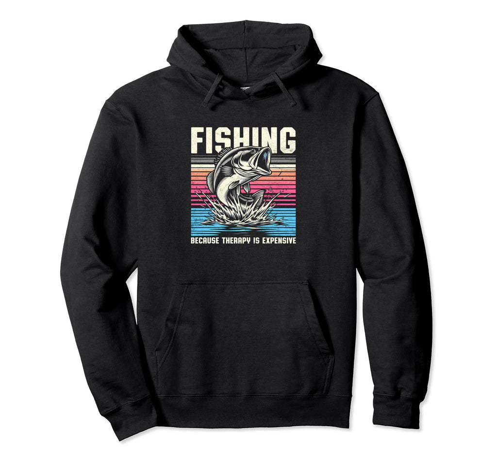 Bass Fishing Mens Sunset Funny Therapy Hoodie - Custom Art Print Men Women - T-Shirt, Sweatshirt, Hoodie