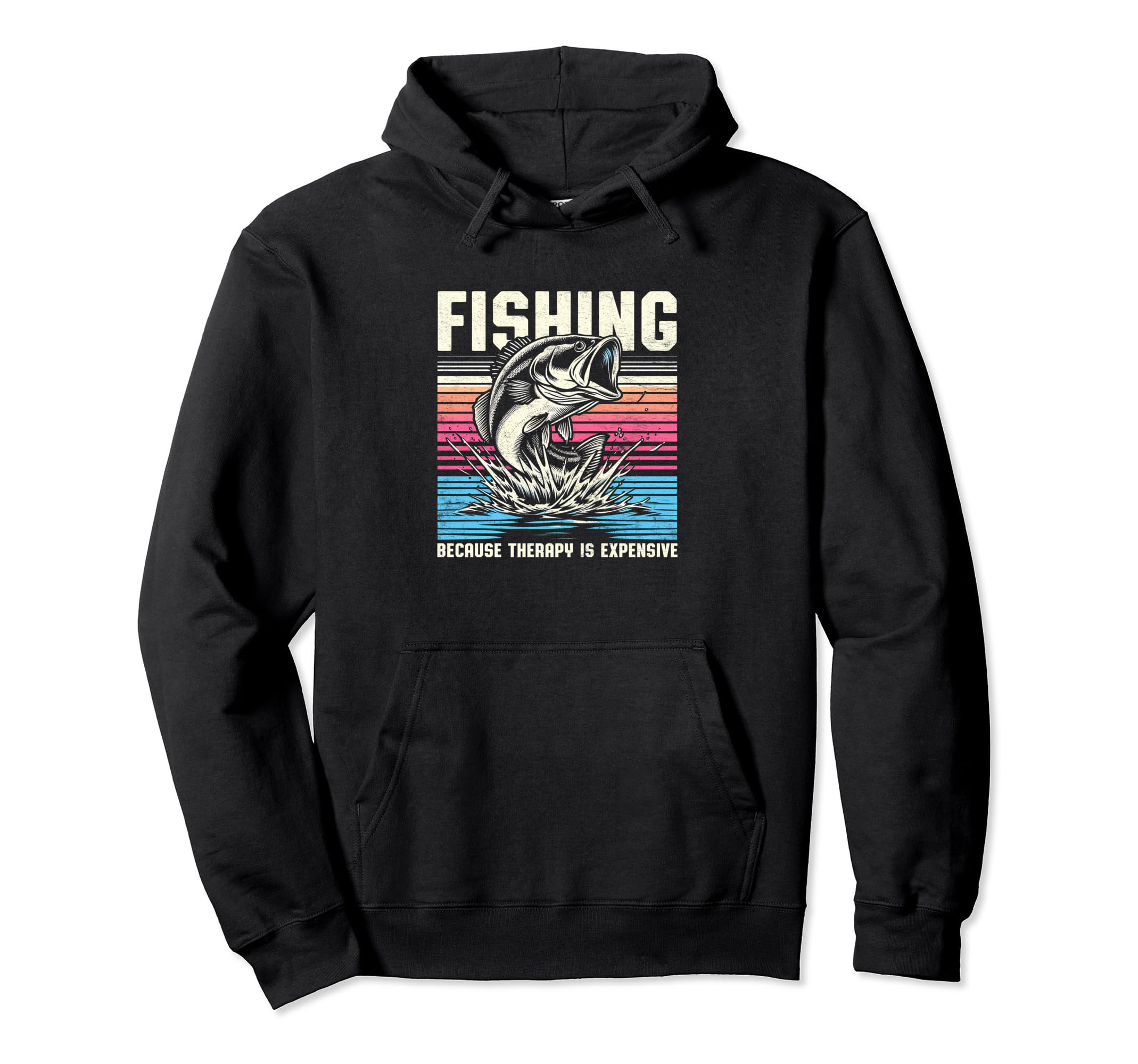 Bass Fishing Mens Sunset Funny Therapy Hoodie - Custom Art Print Men Women - T-Shirt, Sweatshirt, Hoodie