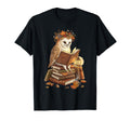Floral Barn Owl Reading Books T-Shirt - Aesthetic Graphic for Adults - T-Shirt, Sweatshirt, Hoodie