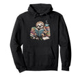 Reading Sloth Books Stars And Coffee Hoodie - Casual Everyday Wear Unisex - T-Shirt, Sweatshirt, Hoodie