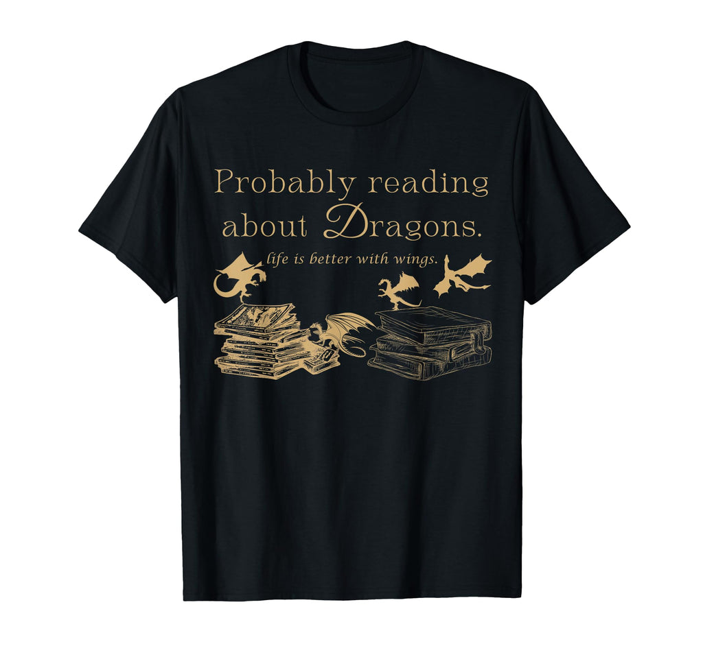 Romantasy Book Lover Probably Reading T-Shirt - Custom Art Print Unisex - T-Shirt, Sweatshirt, Hoodie