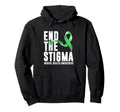 Mental Health Awareness End Stigma Ribbon Hoodie - Unique Graphic Unisex - T-Shirt, Sweatshirt, Hoodie