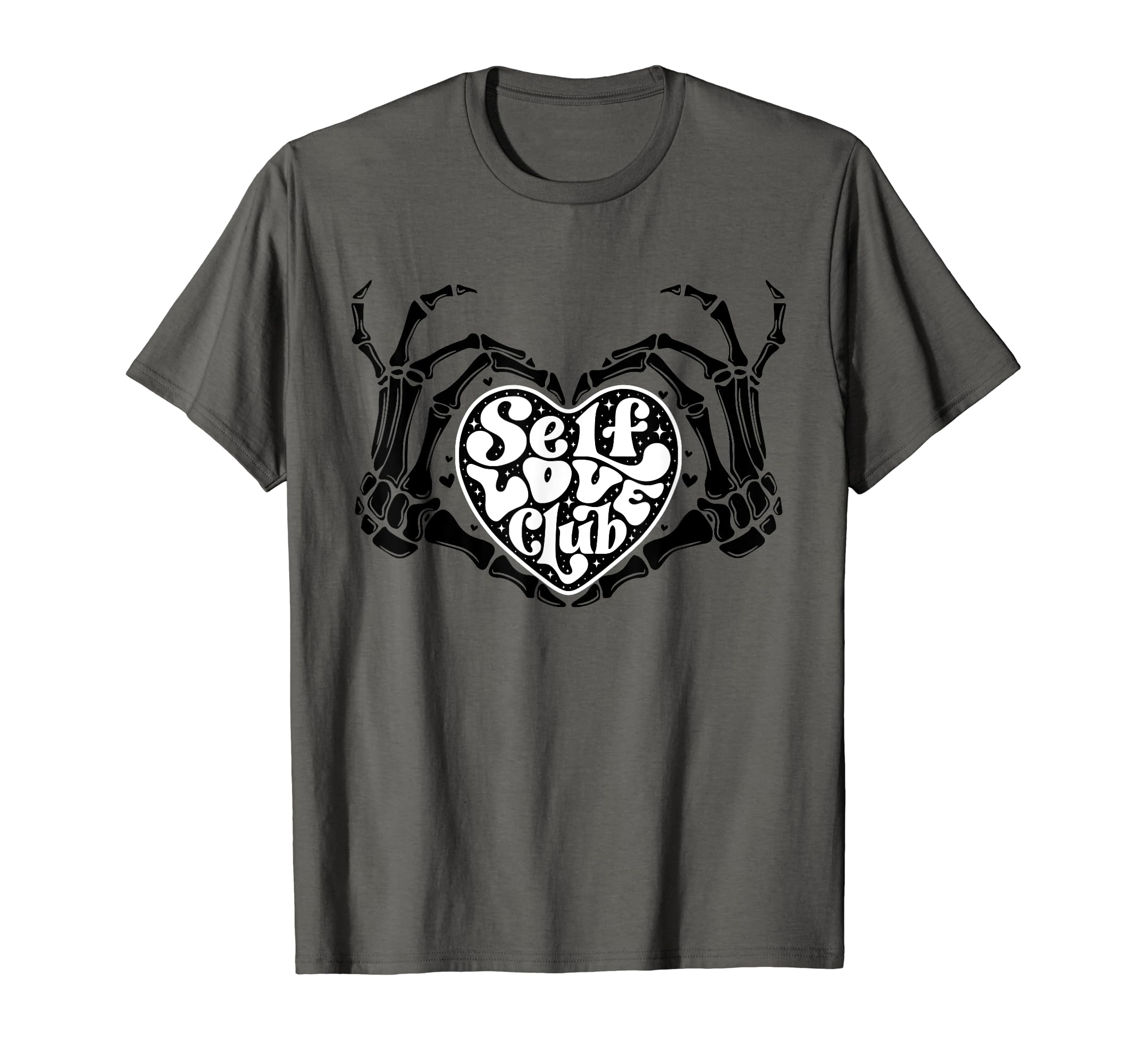 Self Love Club Skeleton Heart Hands T-Shirt - Custom Art Print Unisex - T-Shirt, Sweatshirt, Hoodie