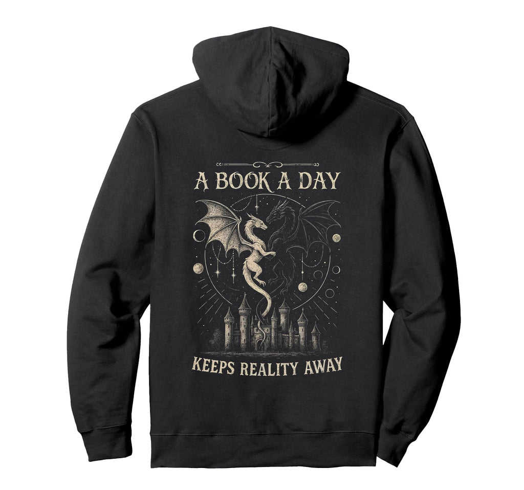 Book Day Fantasy Dragons Castle Reading Hoodie - Graphic Print Men Women - T-Shirt, Sweatshirt, Hoodie
