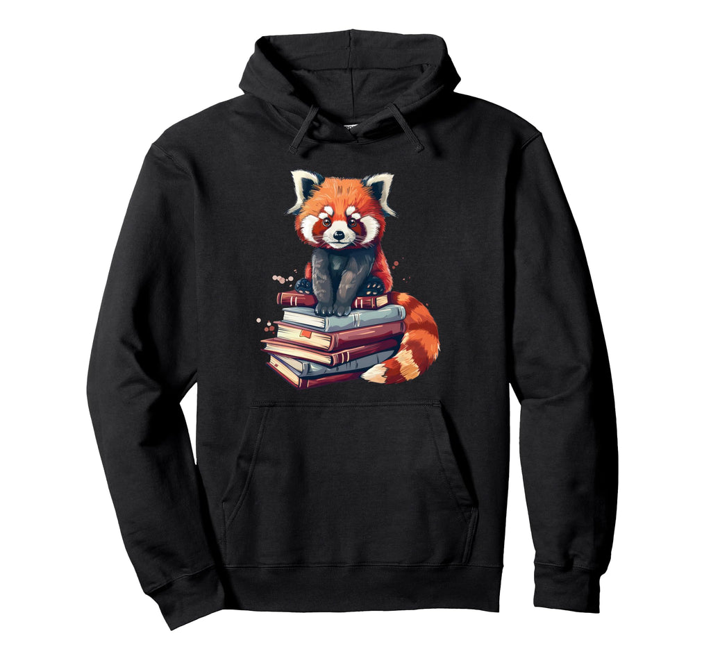Red Panda Books Lover Reading Bookworm Hoodie - Streetwear Style Unisex - T-Shirt, Sweatshirt, Hoodie