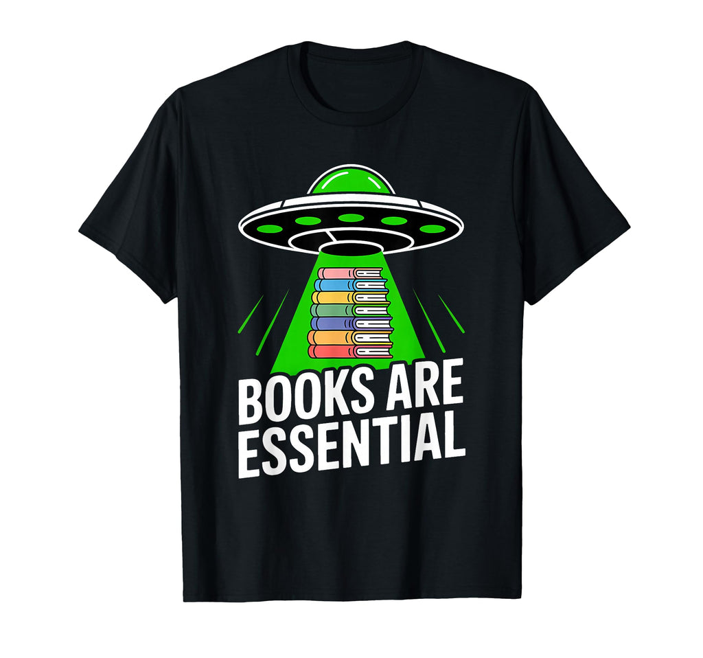 Books Are Ufo Alien Abduction Reader T-Shirt - Minimalist Print Men Women - T-Shirt, Sweatshirt, Hoodie