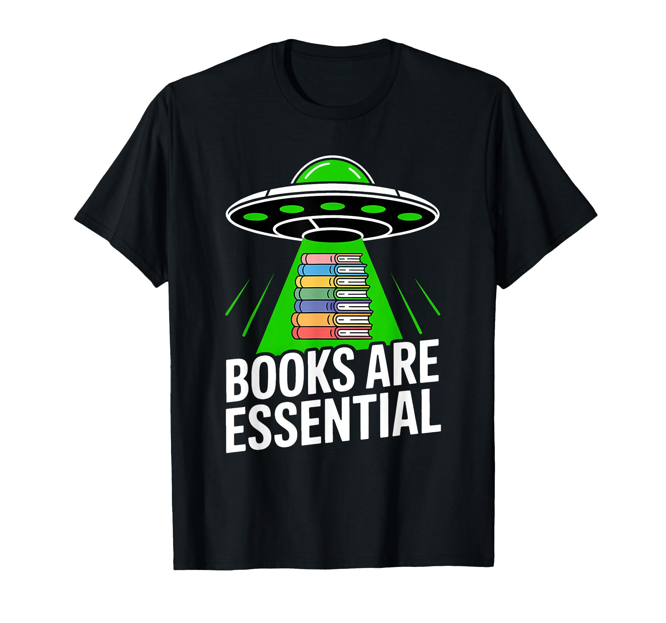 Books Are Ufo Alien Abduction Reader T-Shirt - Minimalist Print Men Women - T-Shirt, Sweatshirt, Hoodie