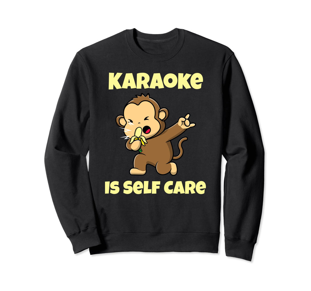 Monkey Singing Karaoke Banana Self Sweatshirt - Novelty Apparel for Adults - T-Shirt, Sweatshirt, Hoodie