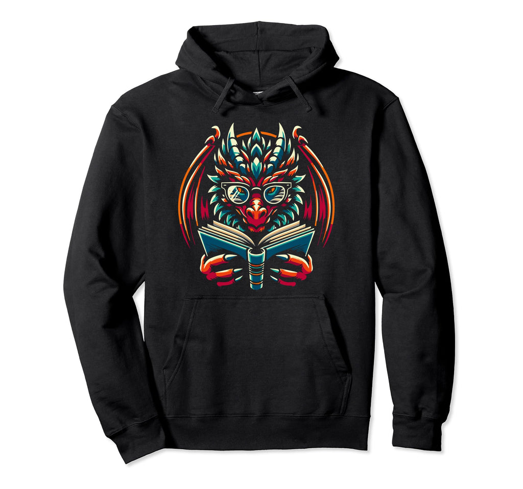 Dragon Reading Book Dragon Hoodie - Fun Novelty Design Men Women - T-Shirt, Sweatshirt, Hoodie