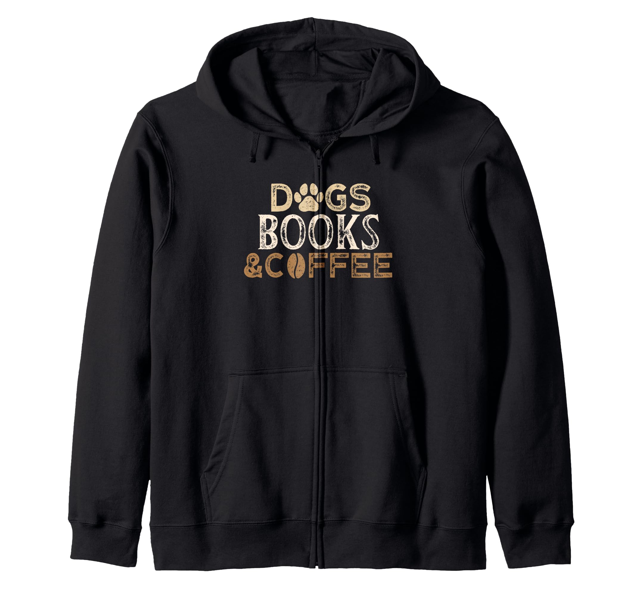 Dogs Books Coffee Funny Ideas Hoodie - Custom Art Print Men Women - T-Shirt, Sweatshirt, Hoodie