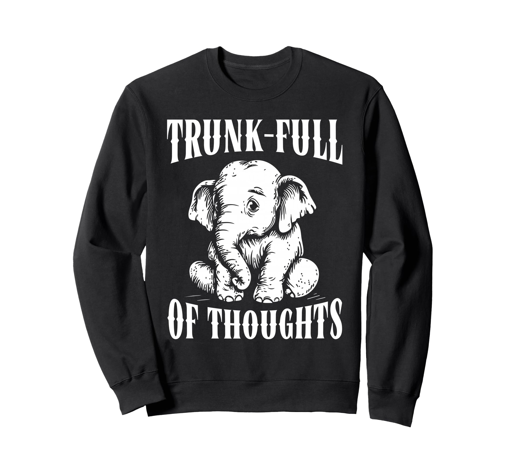 Thoughtful Elephant Sweatshirt - Casual Everyday Wear for Adults - T-Shirt, Sweatshirt, Hoodie
