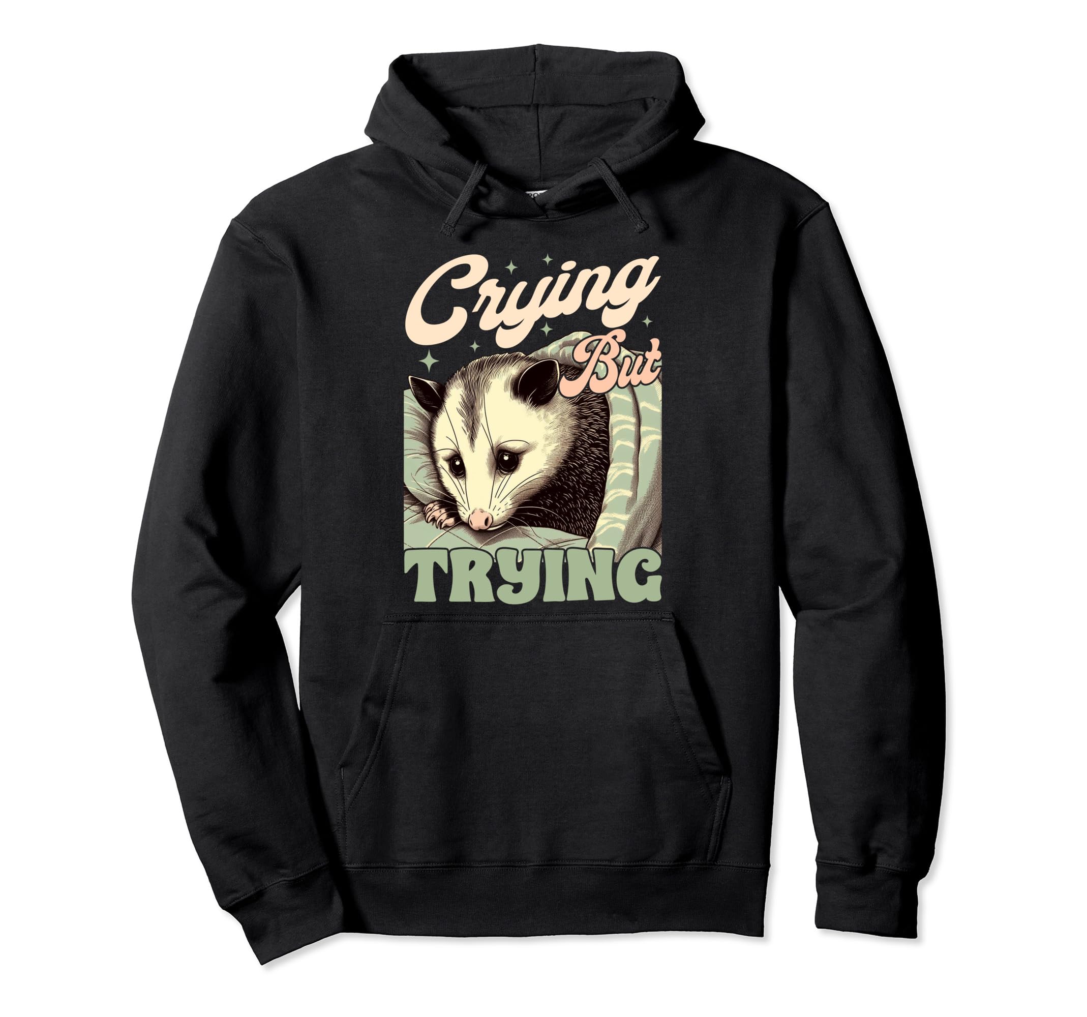 Anxiety Mental Health Funny Opossum Hoodie - Fun Novelty Design for Adults - T-Shirt, Sweatshirt, Hoodie