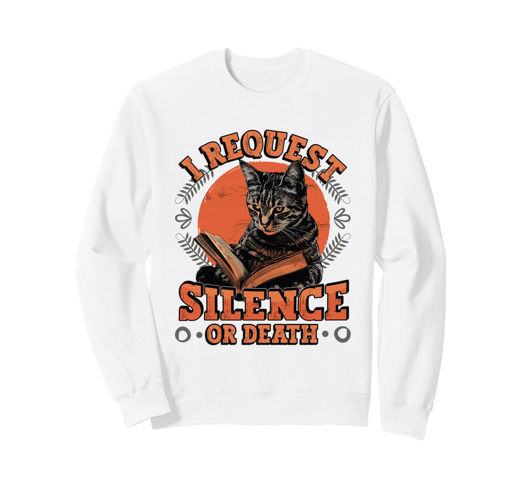 Cat Reading Book Requests Sweatshirt - Casual Everyday Wear for Adults - T-Shirt, Sweatshirt, Hoodie
