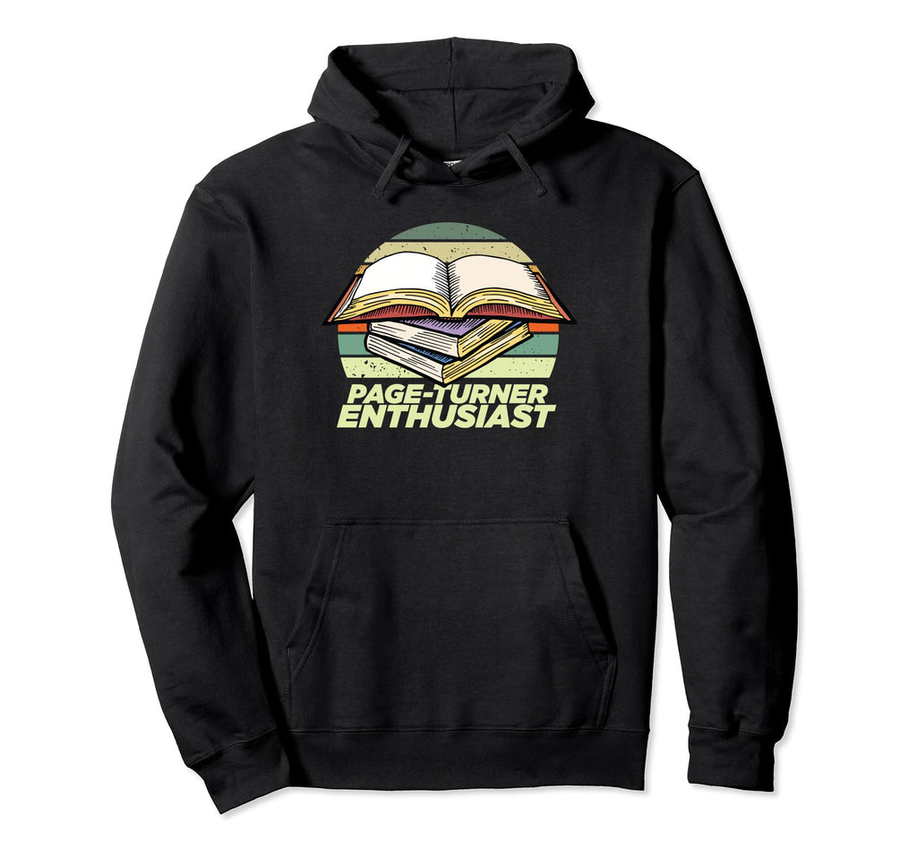 Page Turner Enthusiast Books Hoodie - Minimalist Print for Adults - T-Shirt, Sweatshirt, Hoodie