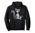 Meditation Lemur Yoga Pose Relaxing Hoodie - Minimalist Print Men Women - T-Shirt, Sweatshirt, Hoodie