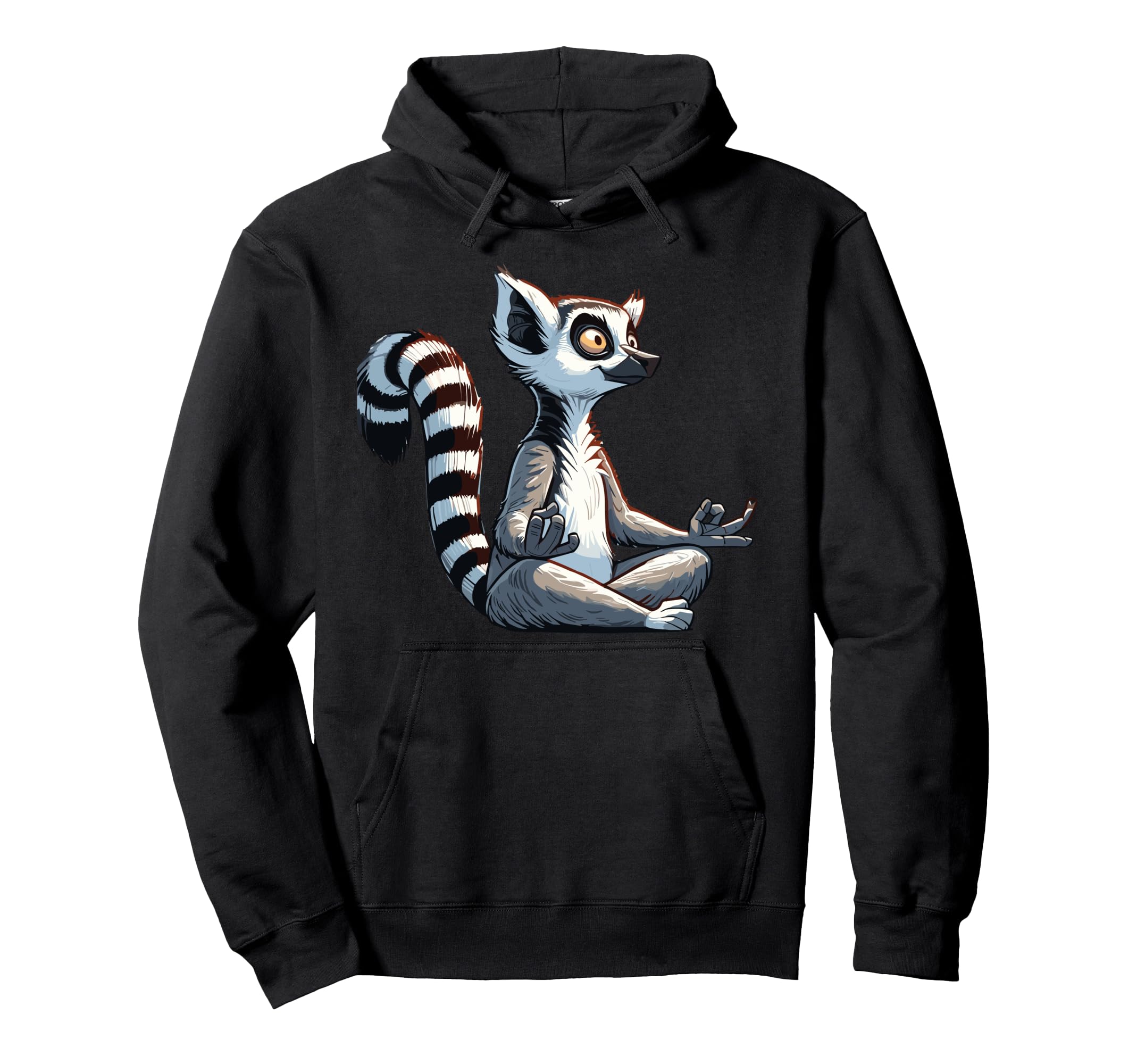 Meditation Lemur Yoga Pose Relaxing Hoodie - Minimalist Print Men Women - T-Shirt, Sweatshirt, Hoodie