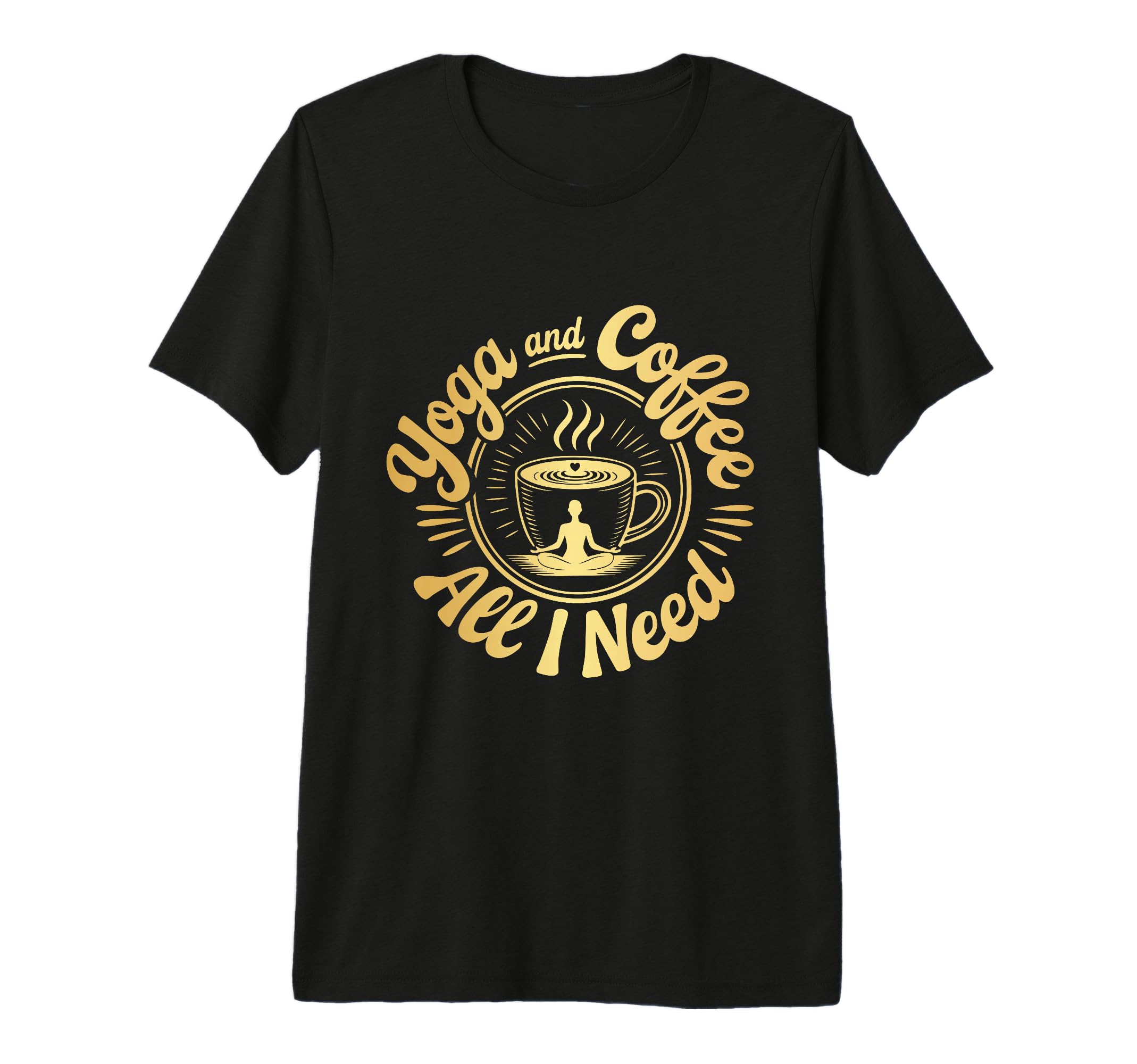 Yoga And Coffee Lover Meditation T-Shirt - Trendy Graphic for Adults - T-Shirt, Sweatshirt, Hoodie