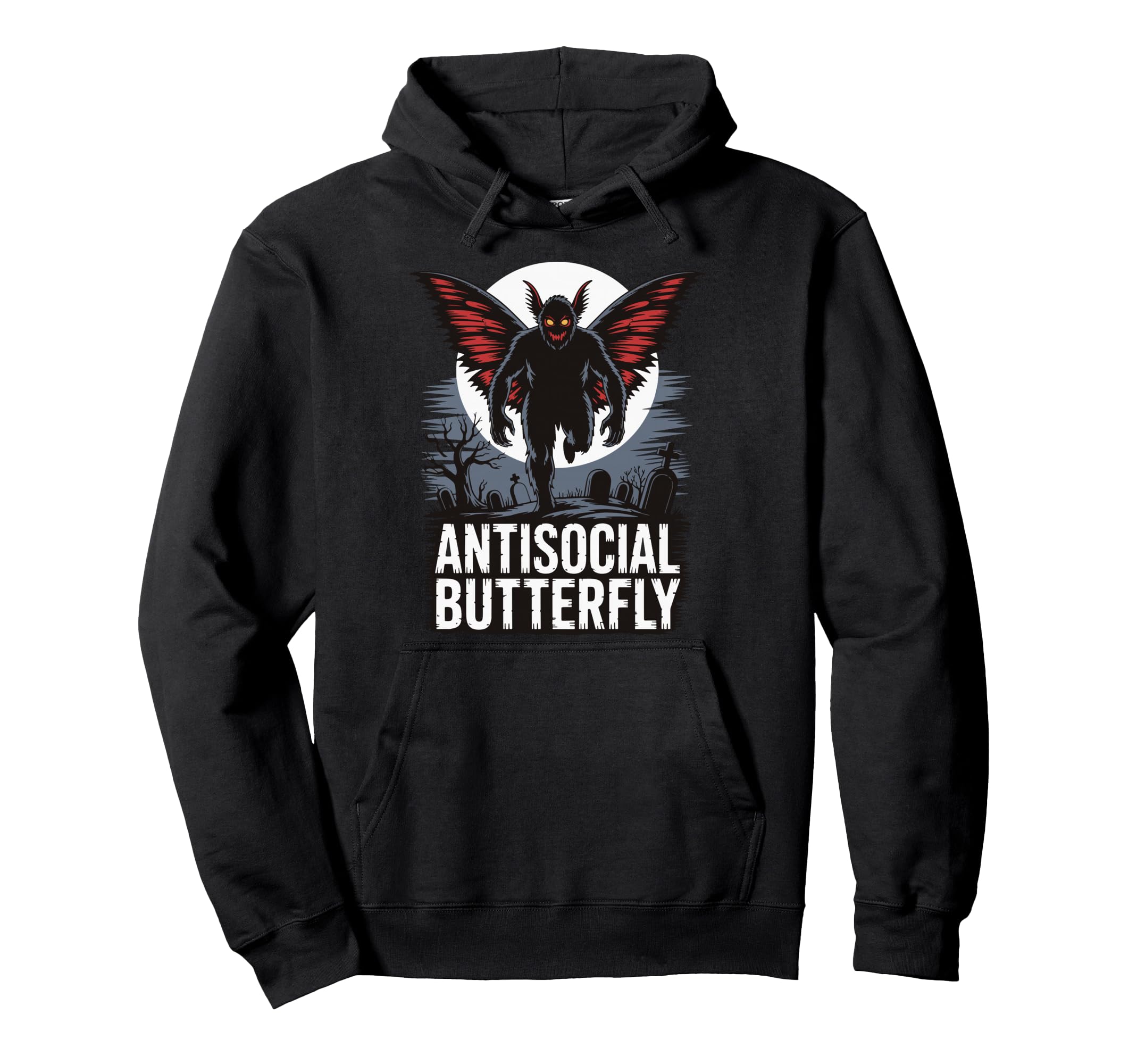 Cryptid Cryptozoology Mothman Hoodie - Fun Novelty Design Men Women - T-Shirt, Sweatshirt, Hoodie