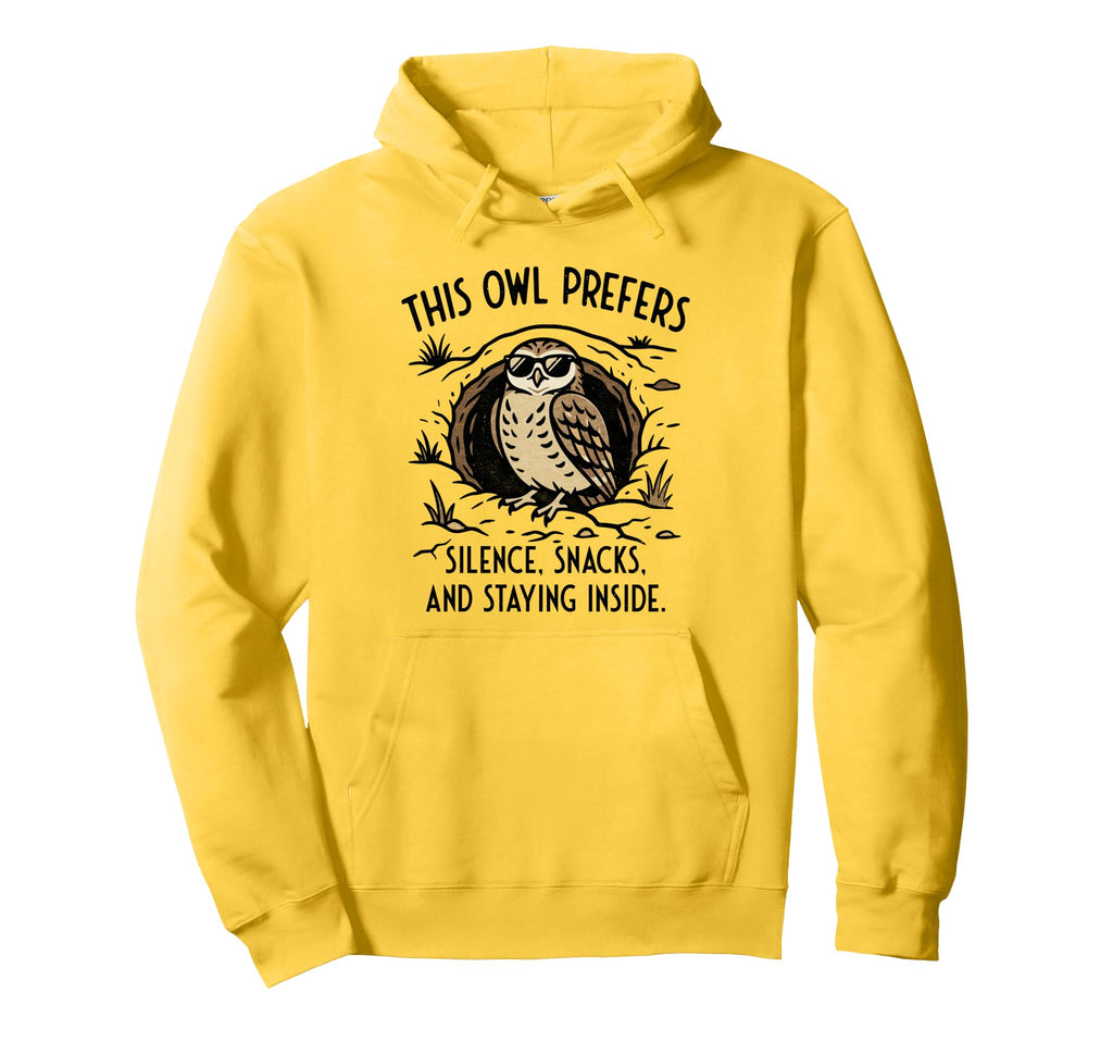 Burrow Mode Activated Cozy Introvert Owl Hoodie - Minimalist Print Unisex - T-Shirt, Sweatshirt, Hoodie