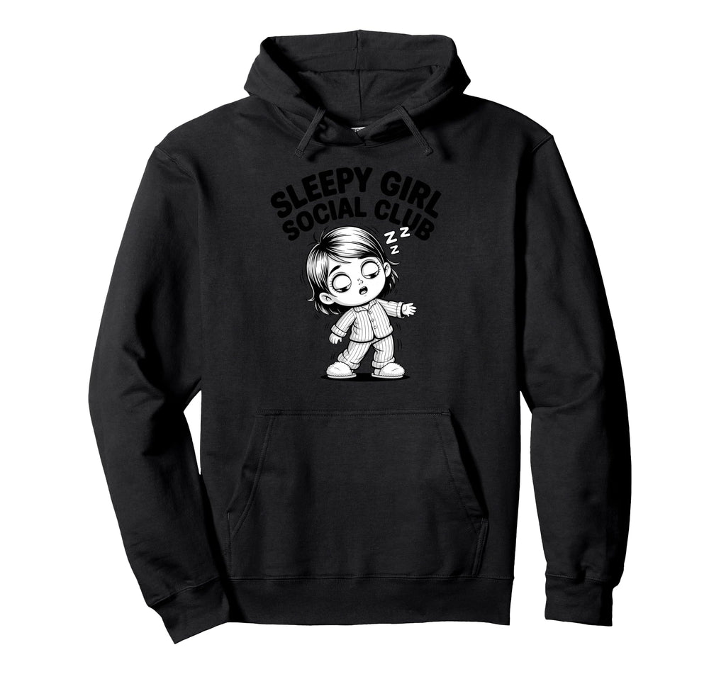 Sleepy Social Club Cozy Pajama Hoodie - Minimalist Print for Adults - T-Shirt, Sweatshirt, Hoodie