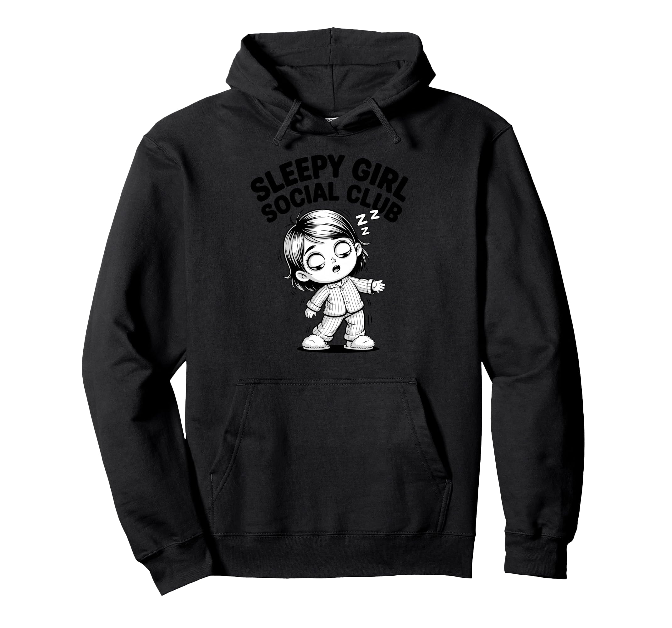 Sleepy Social Club Cozy Pajama Hoodie - Minimalist Print for Adults - T-Shirt, Sweatshirt, Hoodie
