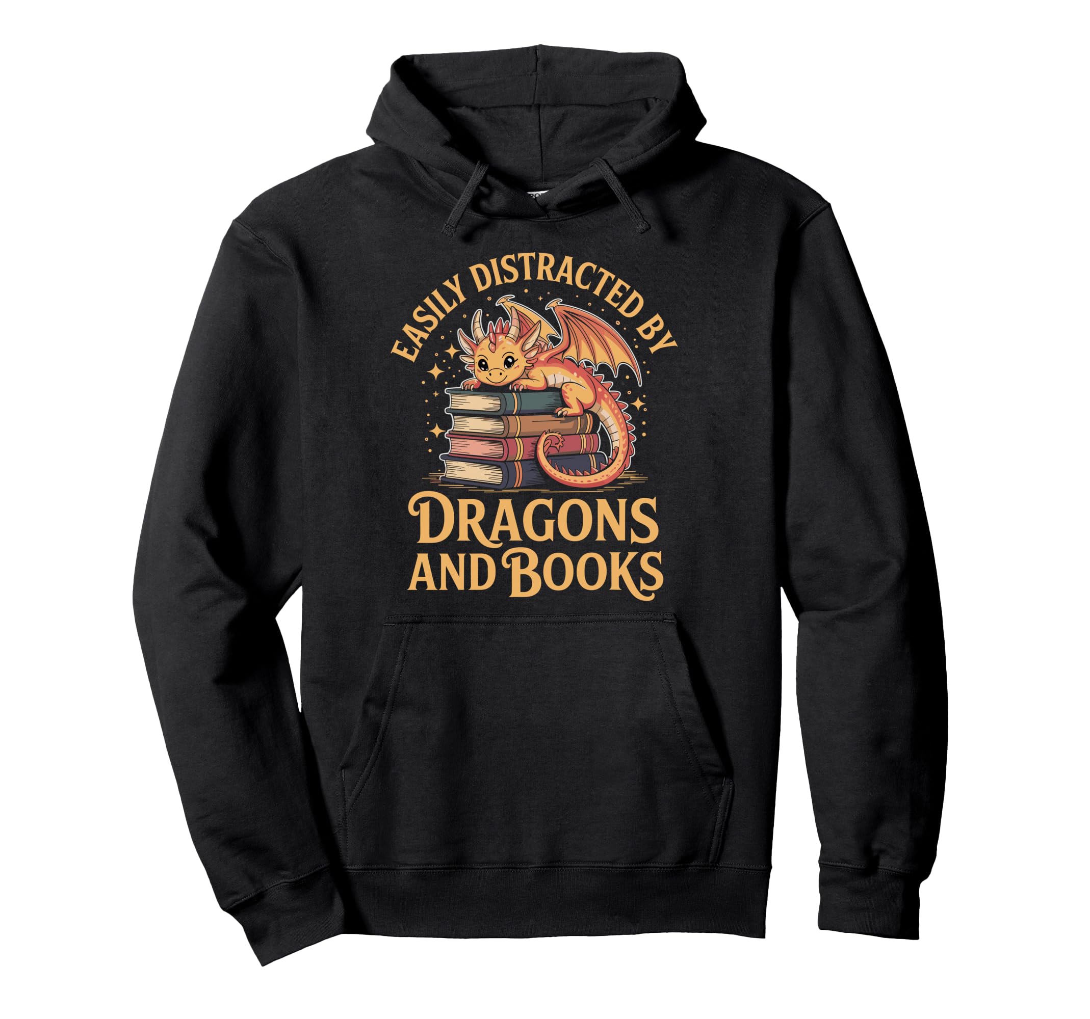 Fantasy Book Fun Easily Distracted Hoodie - Custom Art Print Men Women - T-Shirt, Sweatshirt, Hoodie