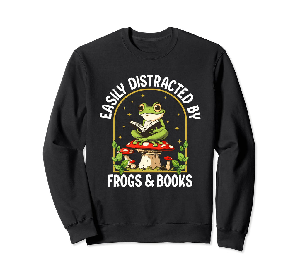 Easily Distracted Books Frogs Sweatshirt - Casual Everyday Wear Unisex - T-Shirt, Sweatshirt, Hoodie