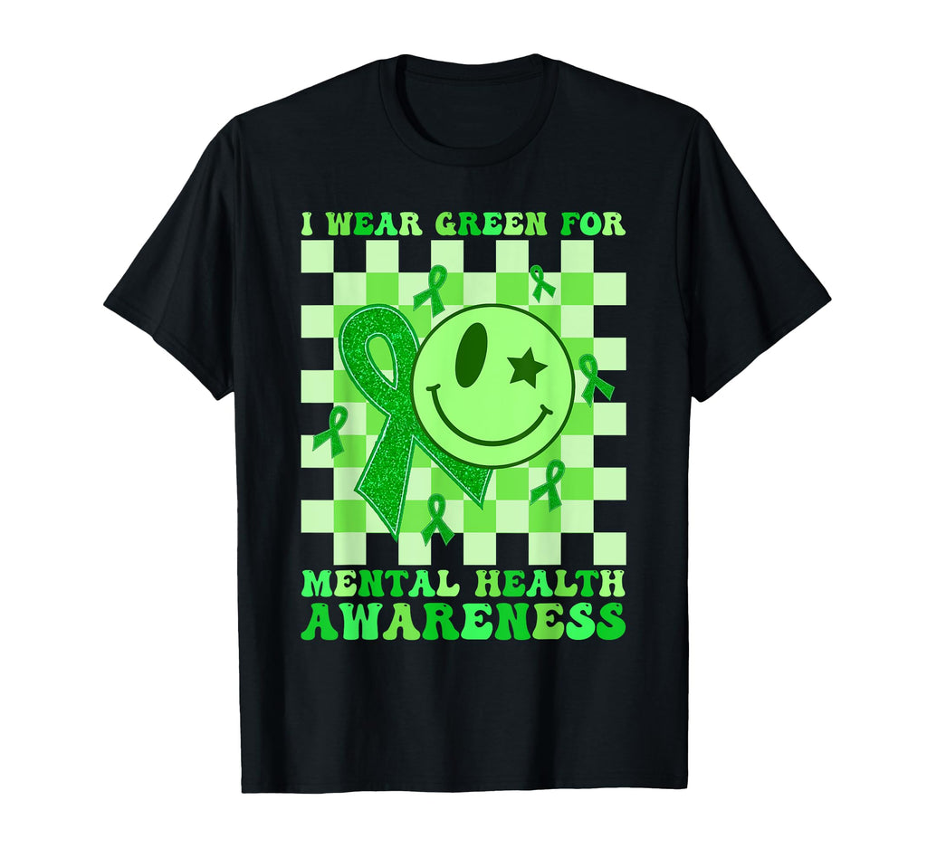 Groovy Green I Wear Green Mental Health T-Shirt - Aesthetic Graphic Unisex - T-Shirt, Sweatshirt, Hoodie