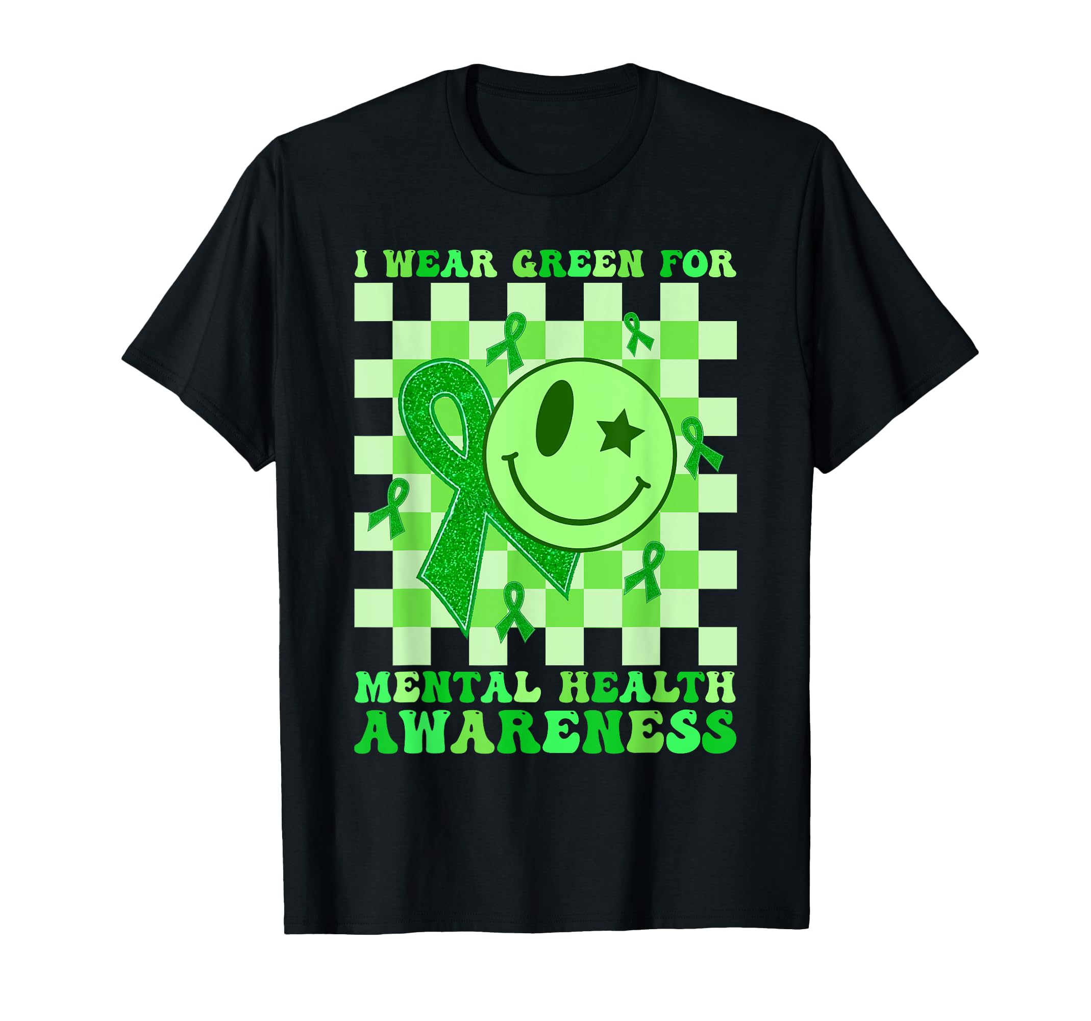 Groovy Green I Wear Green Mental Health T-Shirt - Aesthetic Graphic Unisex - T-Shirt, Sweatshirt, Hoodie