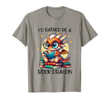 Id Rather Be Book Dragon Reading T-Shirt - Casual Everyday Wear for Adults - T-Shirt, Sweatshirt, Hoodie