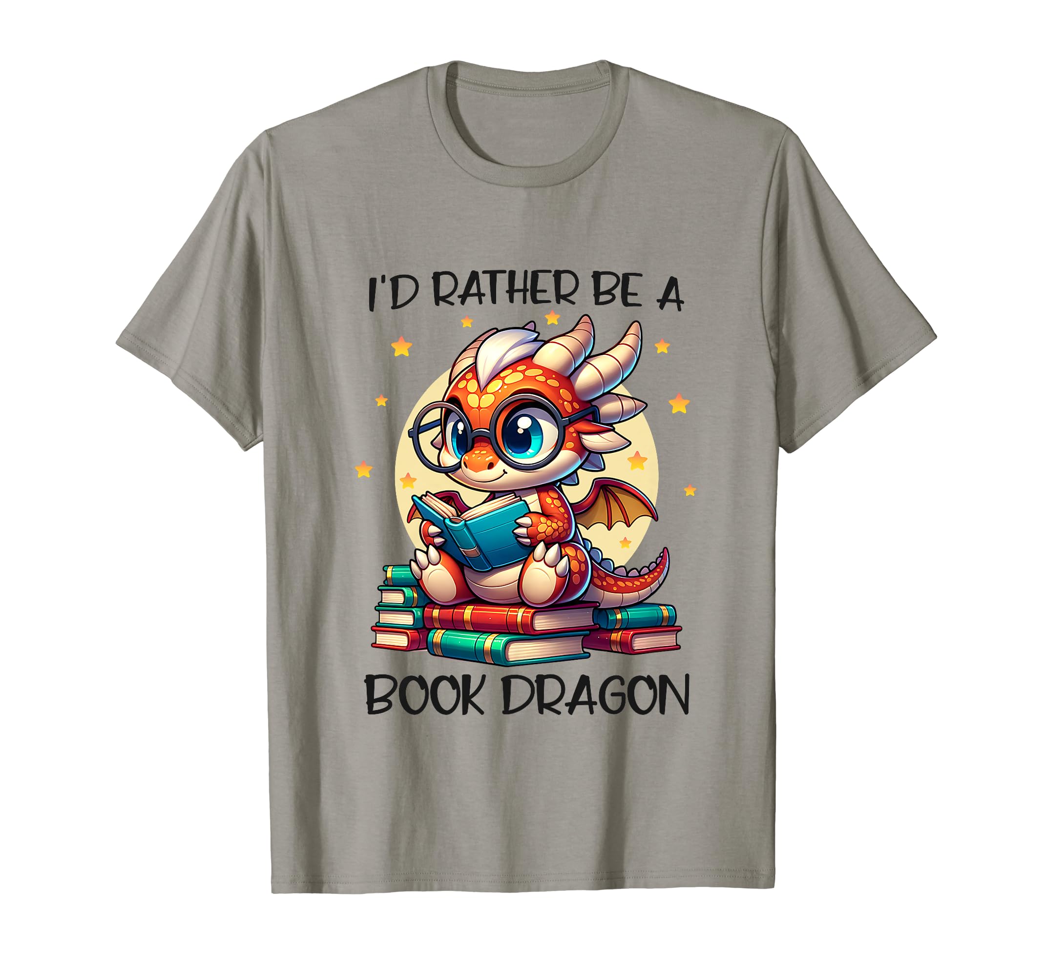 Id Rather Be Book Dragon Reading T-Shirt - Casual Everyday Wear for Adults - T-Shirt, Sweatshirt, Hoodie