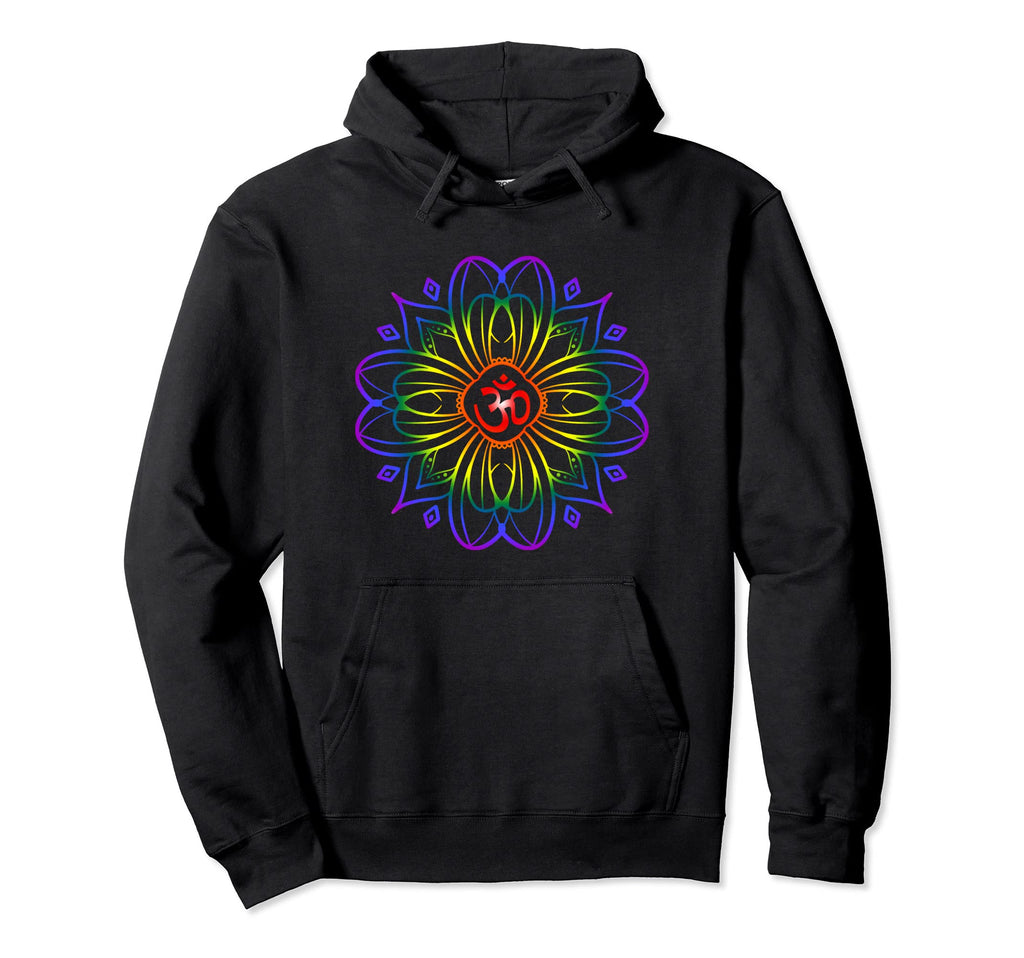 Om Symbol Colorful Mandala Geometry Hoodie - Fun Novelty Design Men Women - T-Shirt, Sweatshirt, Hoodie