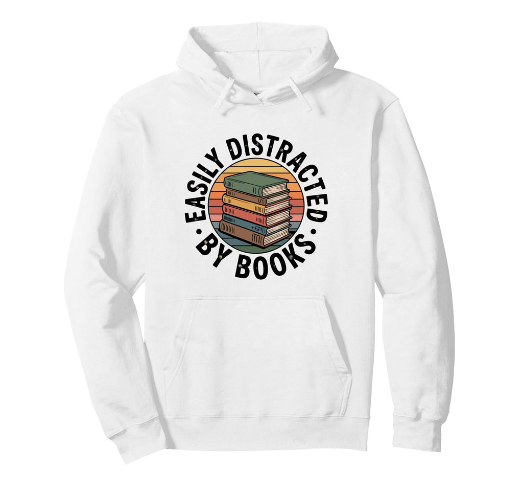 Easily Distracted Dragons Books Hoodie - Minimalist Print Unisex - T-Shirt, Sweatshirt, Hoodie