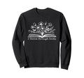 I Bloom Through Books Self Care Sweatshirt - Minimalist Print Unisex - T-Shirt, Sweatshirt, Hoodie