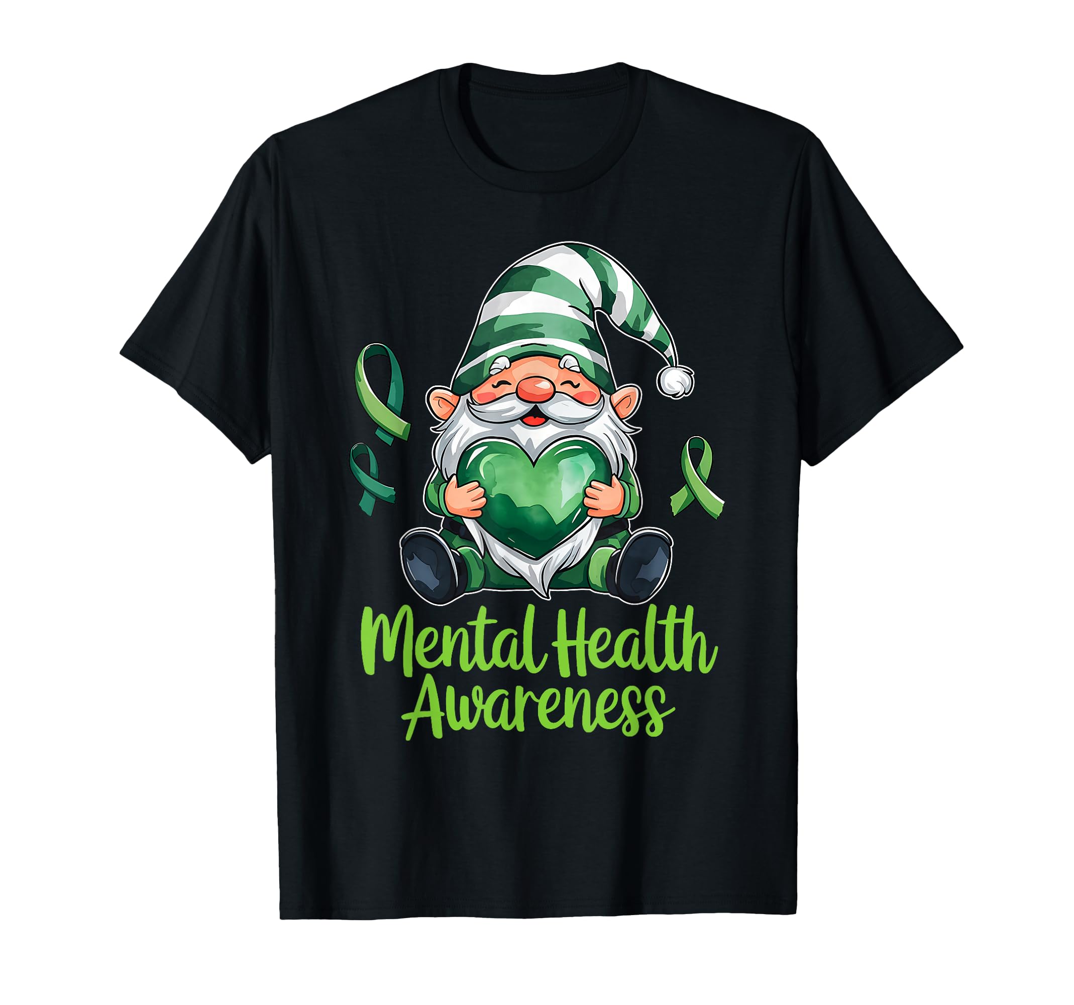 Mental Health Awareness Gnome Heart And T-Shirt - Custom Art Print Unisex - T-Shirt, Sweatshirt, Hoodie