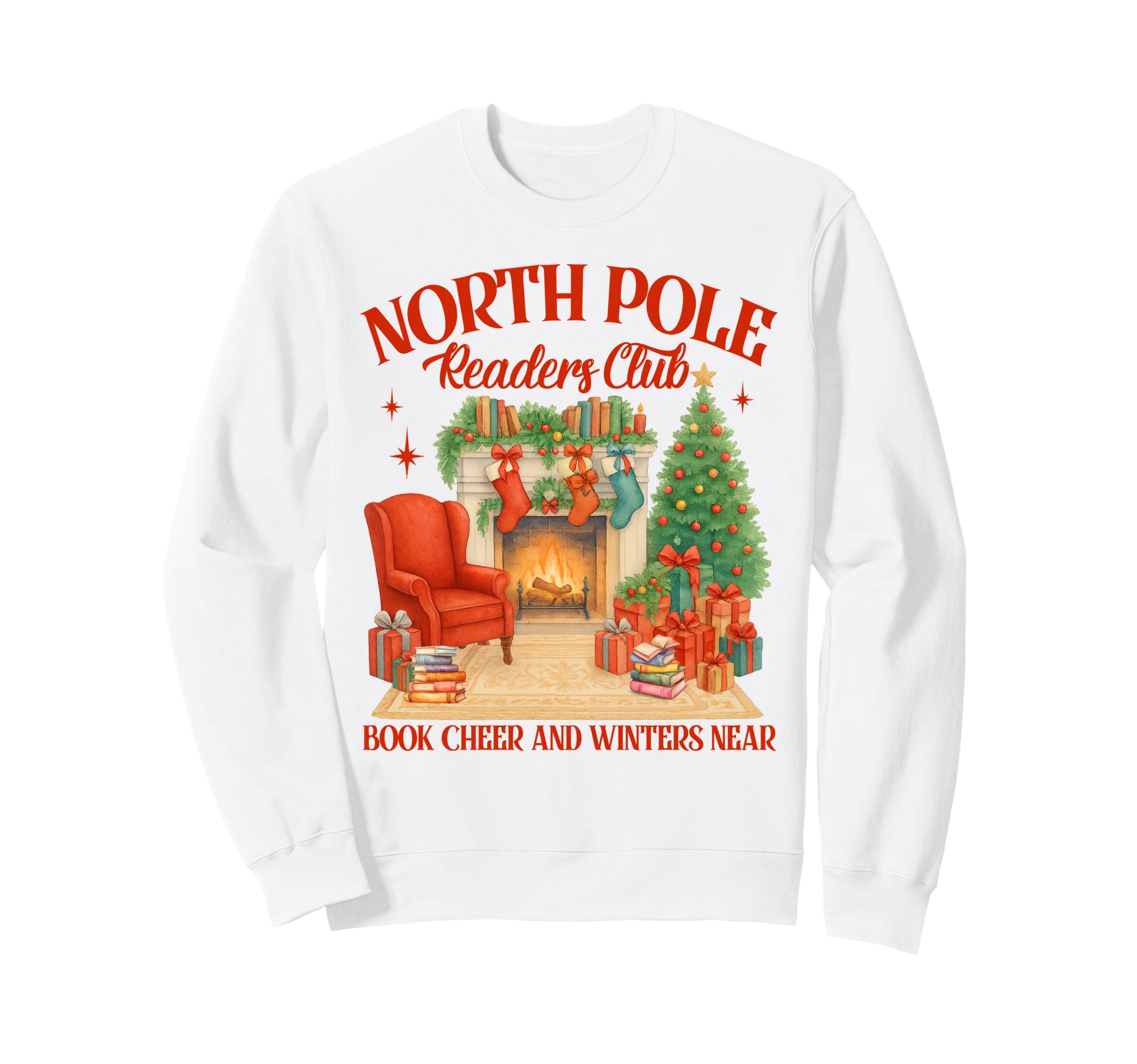 Reading Book Lover North Pole Sweatshirt - Casual Everyday Wear Men Women - T-Shirt, Sweatshirt, Hoodie