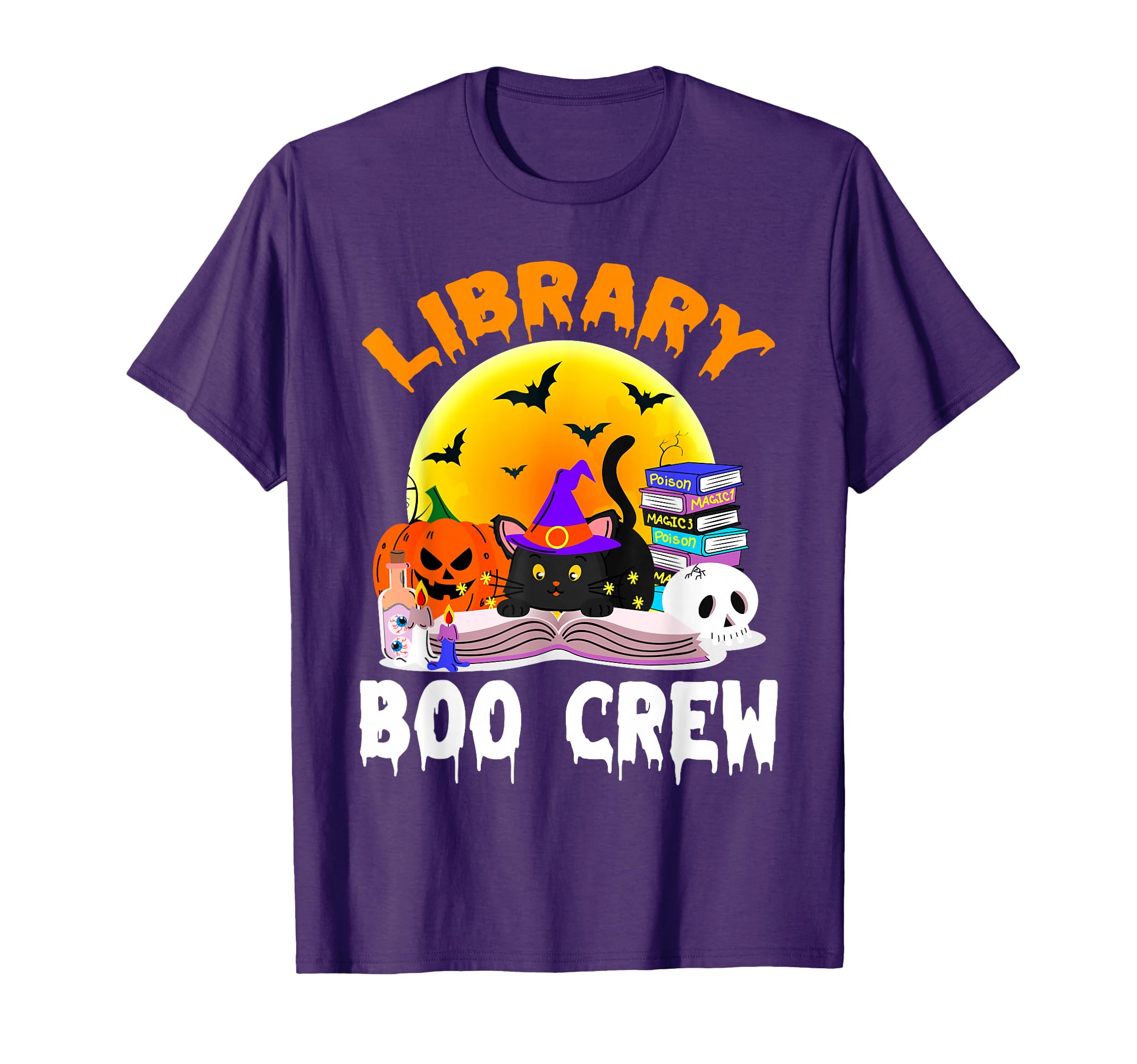 Library Boo Crew School Librarian T-Shirt - Graphic Print Men Women - T-Shirt, Sweatshirt, Hoodie