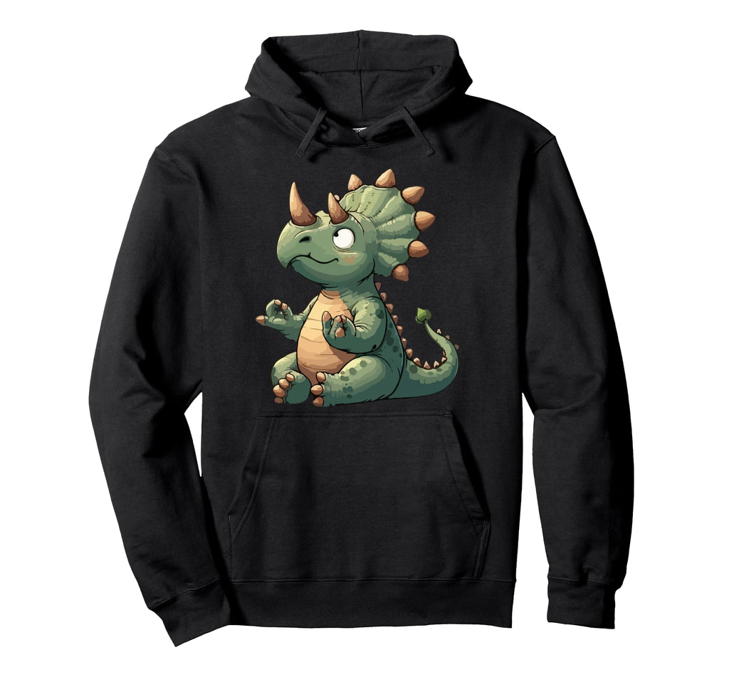 Meditation Triceratops Yoga Pose Hoodie - Aesthetic Graphic for Adults - T-Shirt, Sweatshirt, Hoodie