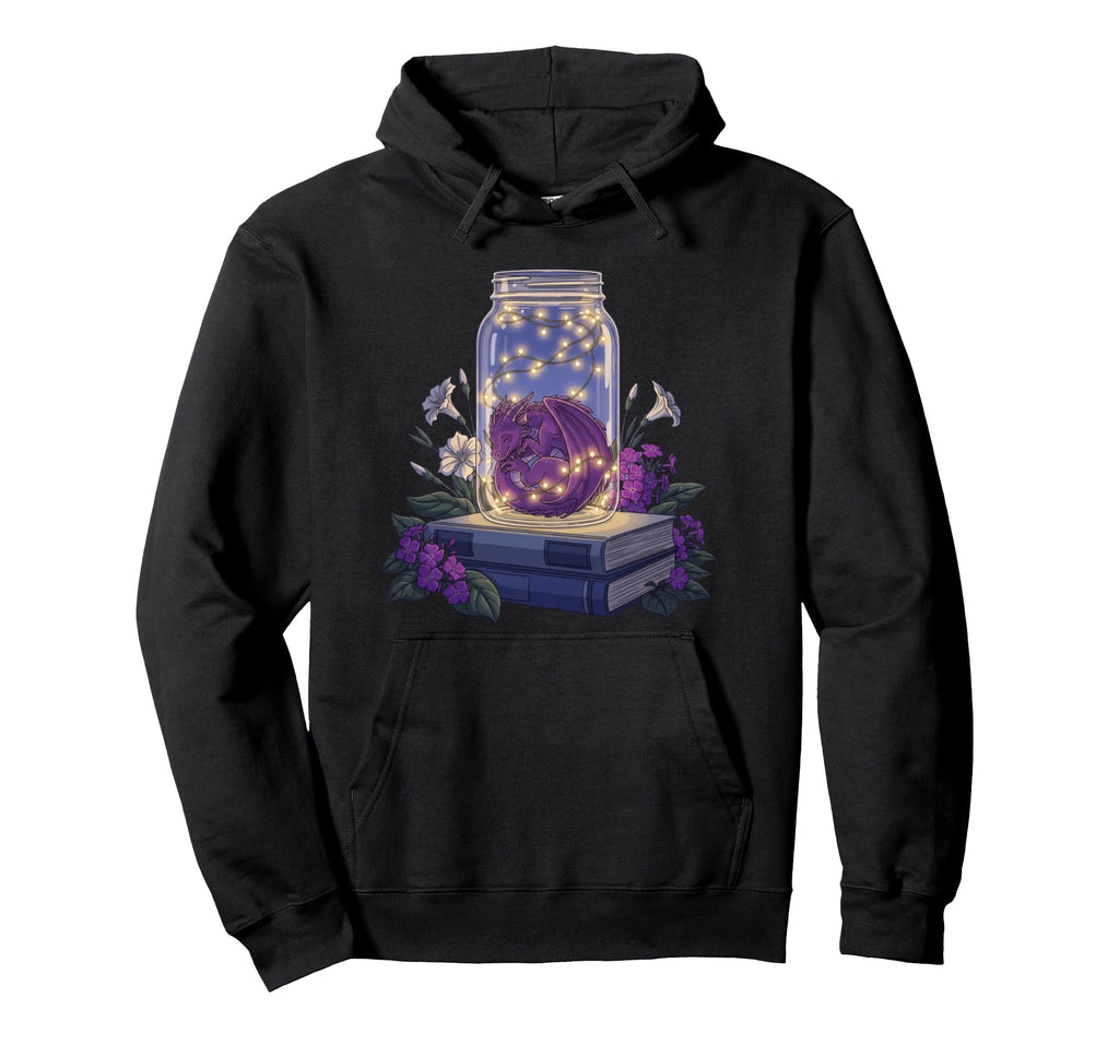Sleeping Purple Dragon Jar Books And Hoodie - Graphic Print Men Women - T-Shirt, Sweatshirt, Hoodie