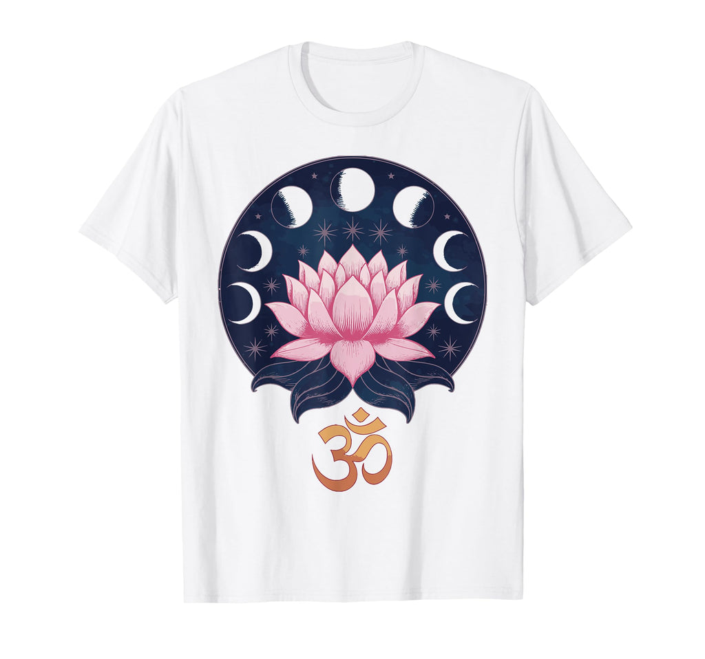 Lotus Flower Moon Phases Zen Yoga T-Shirt - Unique Graphic for Adults - T-Shirt, Sweatshirt, Hoodie