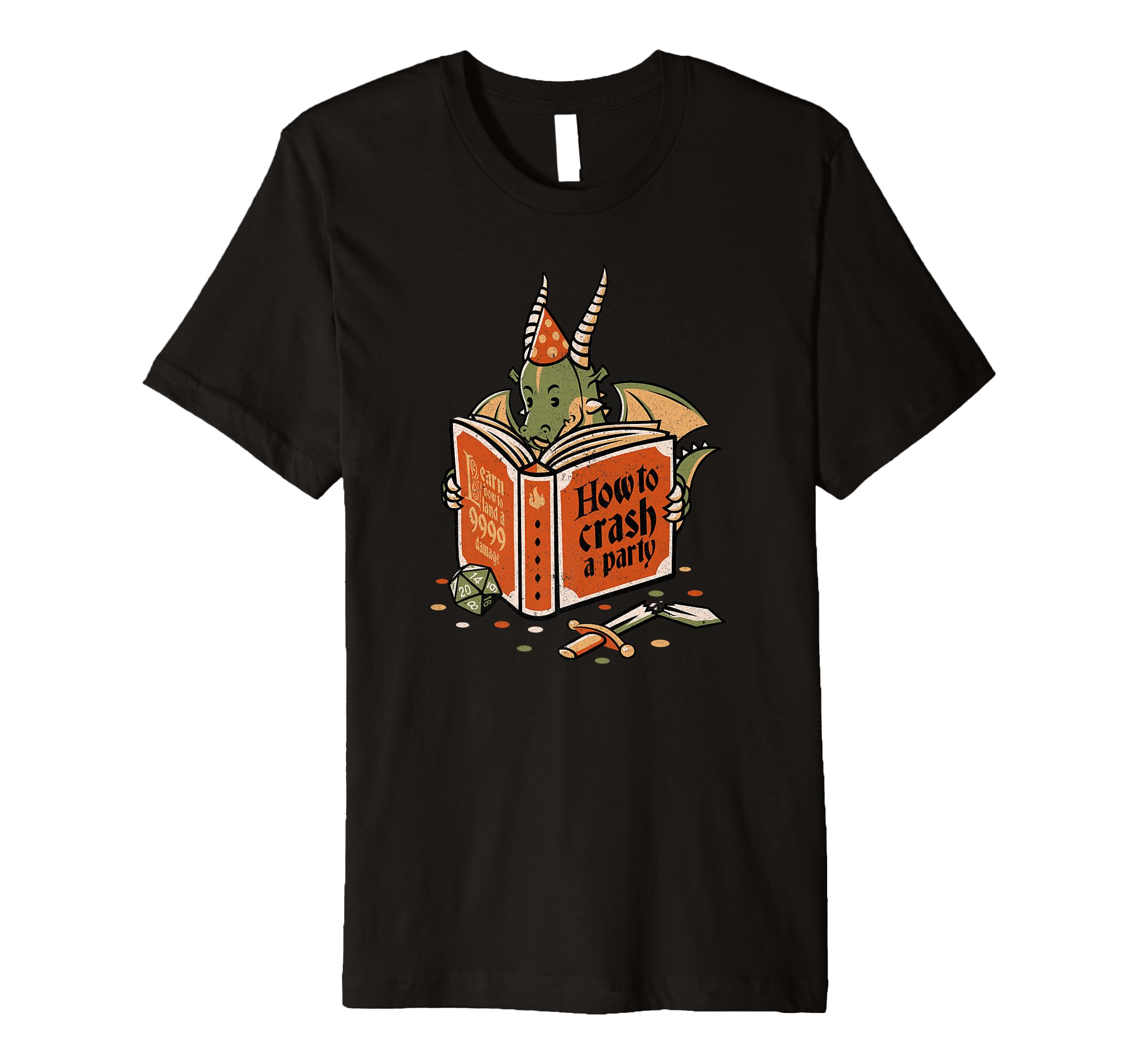 Dragon Book Worm Games Funny Party T-Shirt - Casual Everyday Wear Unisex - T-Shirt, Sweatshirt, Hoodie