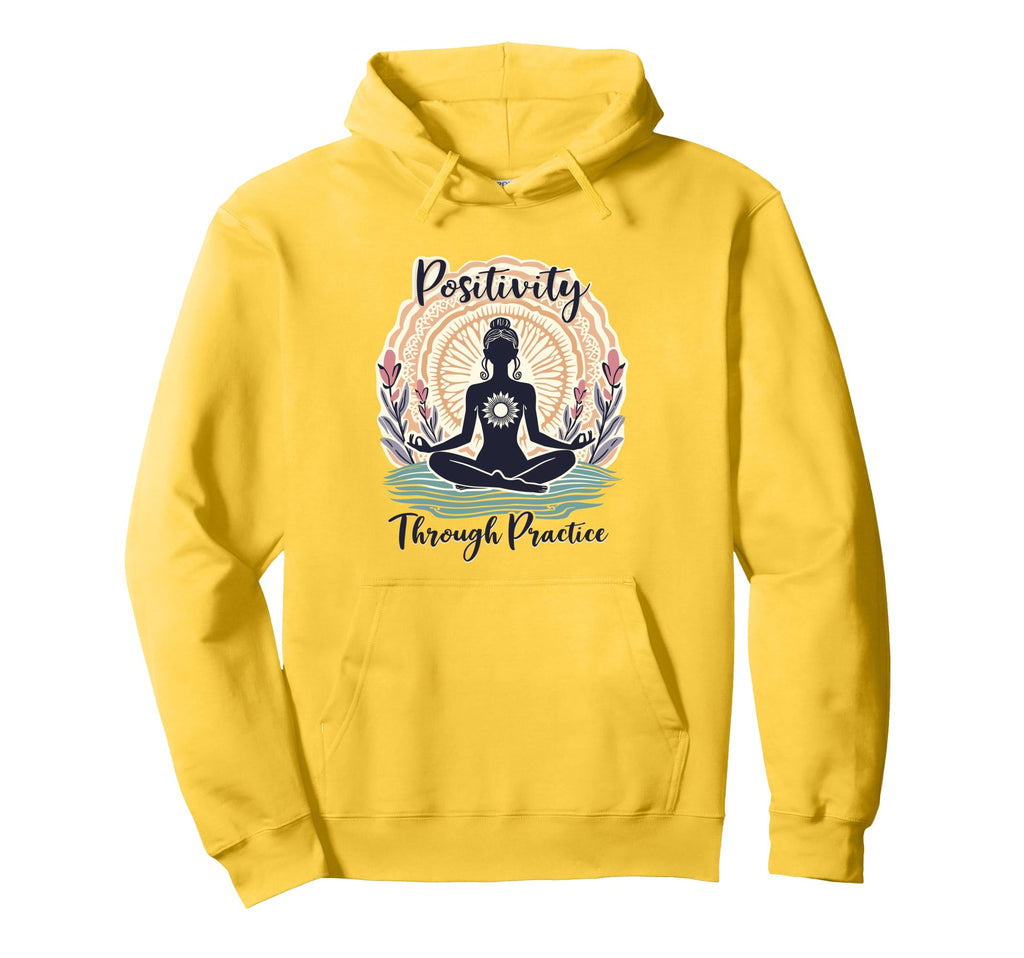 Positivity Through Practice Mindfulness Hoodie - Unique Graphic for Adults - T-Shirt, Sweatshirt, Hoodie