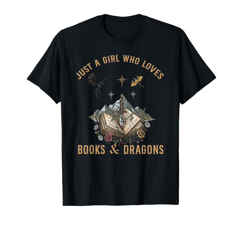Just Who Loves Books And Dragons T-Shirt - Aesthetic Graphic Unisex - T-Shirt, Sweatshirt, Hoodie