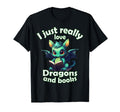 I Just Really Love Dragons And Books T-Shirt - Novelty Apparel for Adults - T-Shirt, Sweatshirt, Hoodie