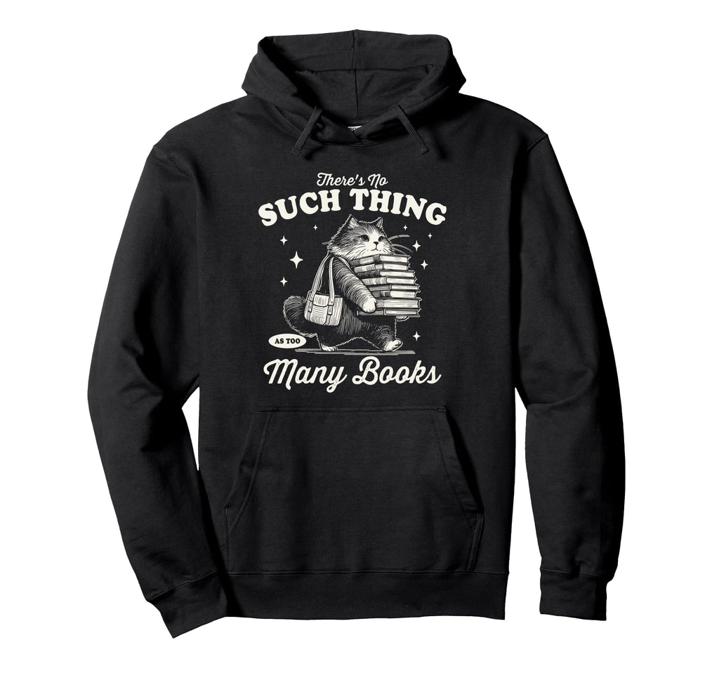 Cat Lover Bibliophile Reading Hoodie - Streetwear Style for Adults - T-Shirt, Sweatshirt, Hoodie